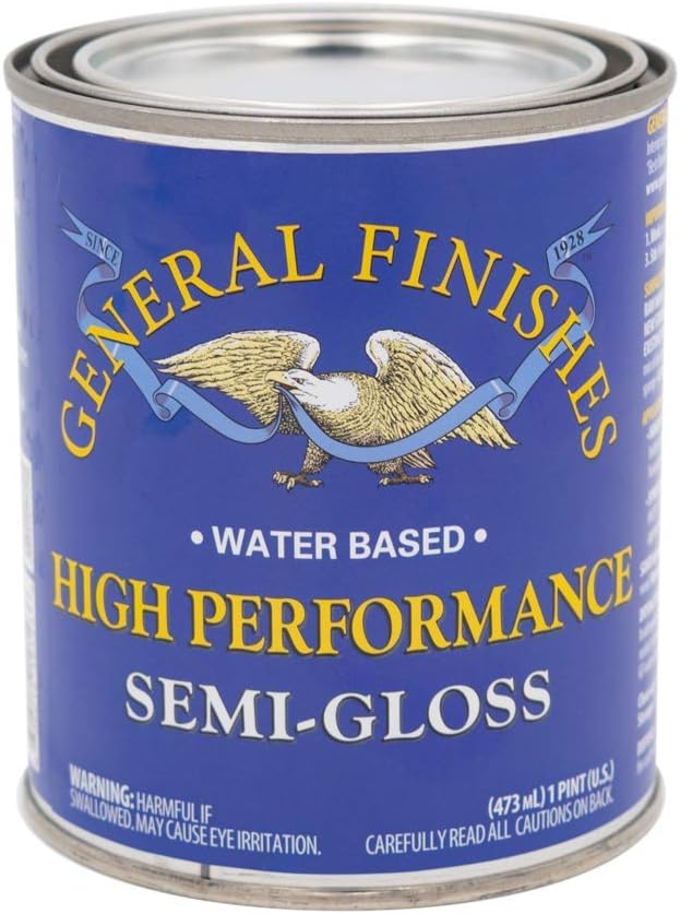 General Finishes High Performance Water Based Topcoat, 1 Pint, Semi-Gloss