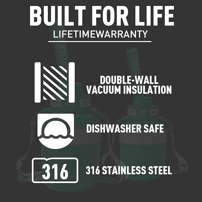 Stainless-Steel Water Bottle: Leakproof Lid, Perfect Sip, Double Insulated, Eco-Friendly, Dishwasher Safe & Stylish Strap (Sea Turtle, 32 oz)