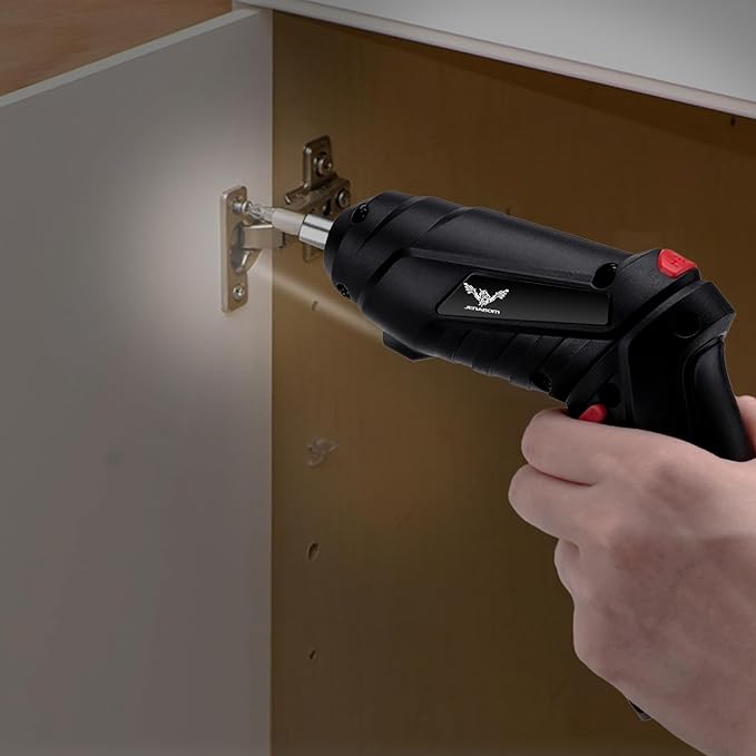 8 in 1 Electric Screwdriver, 3.6V Cordless Drill Screwdriver Rechargeable, 3.5N·m Max Torque Electric Screw Gun with 6 Accessory Kit, Micro USB, Front LED Light, Easy for Small Home Projects