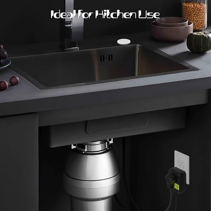 Garbage Disposal Air Switch Kit Sink Top Waste Disposal Stainless Steel White On/Off Air Button Food and Waste Disposals Part by Etoolcity, UL Listed