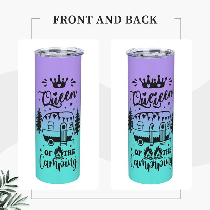 Beach Tumbler Summer Tumbler Vacation Travel Mug Travel Cup Vacation Tumbler Gifts Camping Queen Trip Cup Beach Cup Cruise Tumbler Funny Insulated Tumbler With Straw 20oz Stainless Gifts