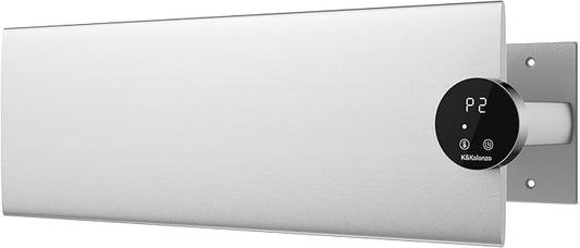 K&KALONZO Electric Towel Warmer, 18.8" W x 4.8" H Wall-Mounted Towel Heater with Built-in Timer, Waterproof Aluminum Towel Warmer for Bathroom, Support Plug-in and Hardwired, Silver, K1-R-S