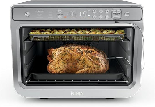 Ninja Prestige Smart XL with Pro Cook System 10-in-1 Air Fry Digital Countertop Convection Toaster Oven with Air Fry, Air Roast, Broil & Bake, Pro Cook Thermometer, 1800 Watts, Stainless Steel, DT551