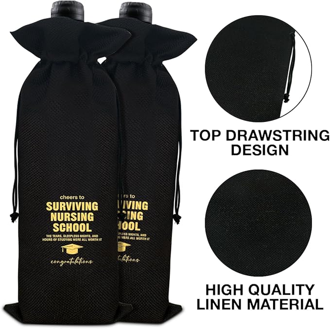 Graduation Wine Bag Nurse Wine Gift Bag Graduation Gift for Nurse Nursing Student RN Nurses Practitioner Nursing School Gifts