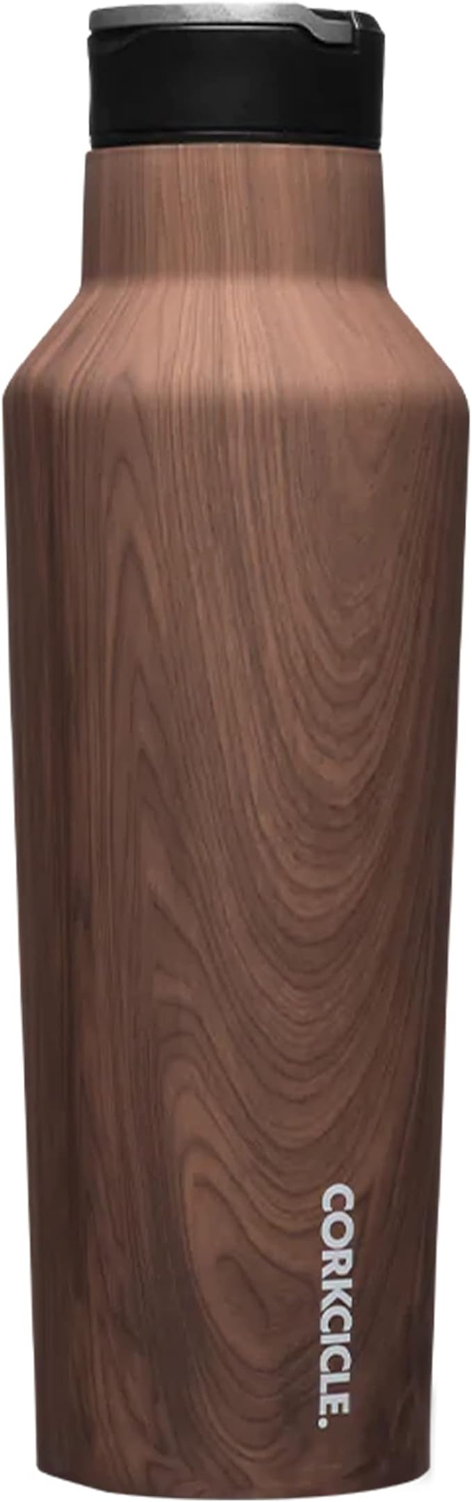 Corkcicle Sport Canteen Insulated Tumbler, Walnut Wood, 20 oz – Reusable Water Bottle Keeps Beverages Cold for 25 Hours & Hot 12 Hours – Cupholder Friendly Tumbler with Screw-On Cap