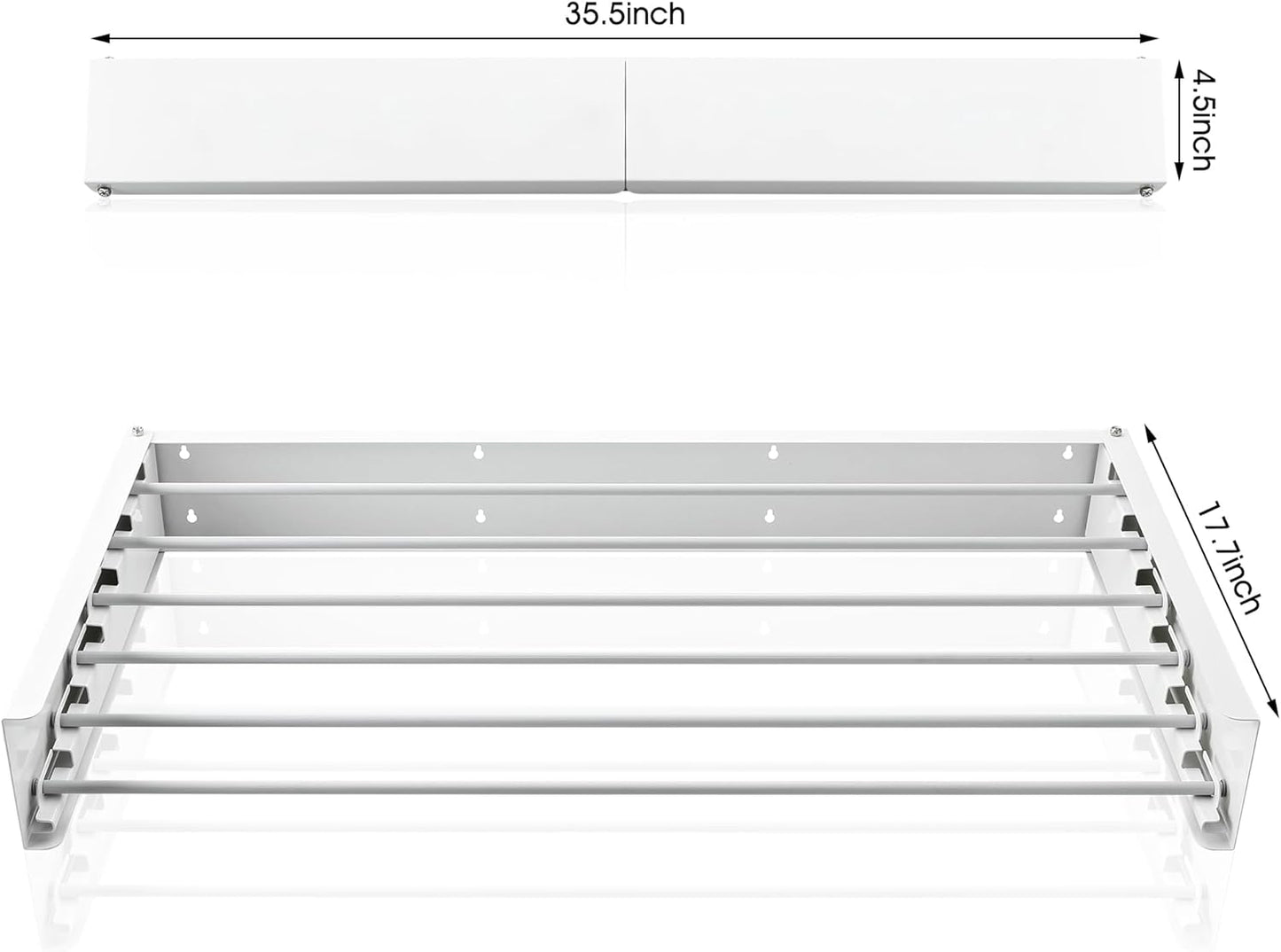 Wall Mounted Drying Rack,Drying Rack Clothing,Collapsible Hanging Racks for Laundry(35.5"-White)