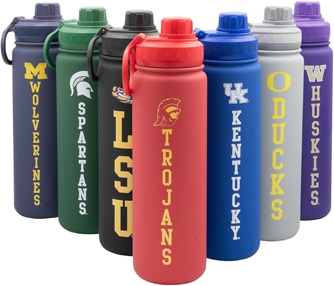 USC Trojans Water Bottle - Red Double Walled Stainless Steel 24 oz Keeps Drinks Cold or Hot