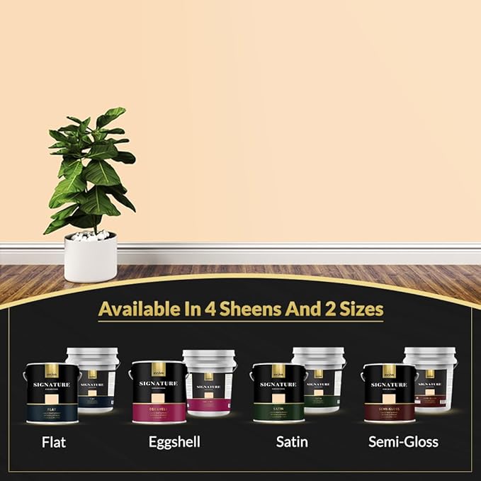 EVOLVE Signature Paint & Primer: Luxury Paint & Primer for Indoor & Outdoor Surfaces, Minimal Odor, Eggshell Sheen (Peach Cream, 1 Gallon)