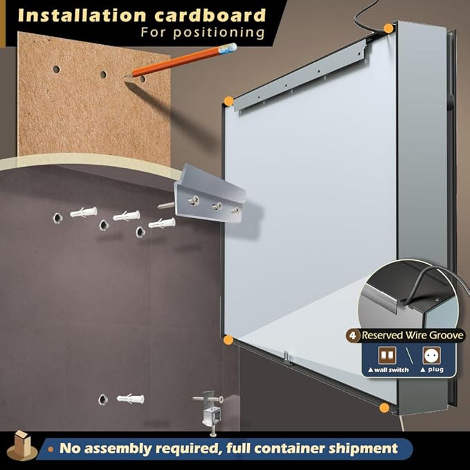 LED Lighted Bathroom Medicine Mirror Cabinet with Sockets & USBs, Anti-Fog Dimmable Light and Color Adjustment, Antirust and Easy to Install Aluminum Cabinet (Touch Screen, 28" L x 40" W)