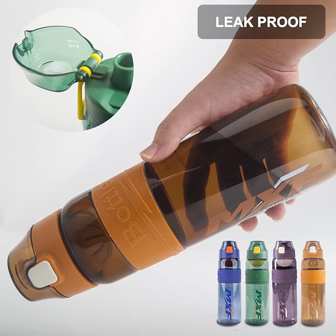 Water bottles,leak proof wide mouth water filter water bottles,Reusable 32 oz water bottles with filter,Safe Transparent plastic for school gym camping travel Blue