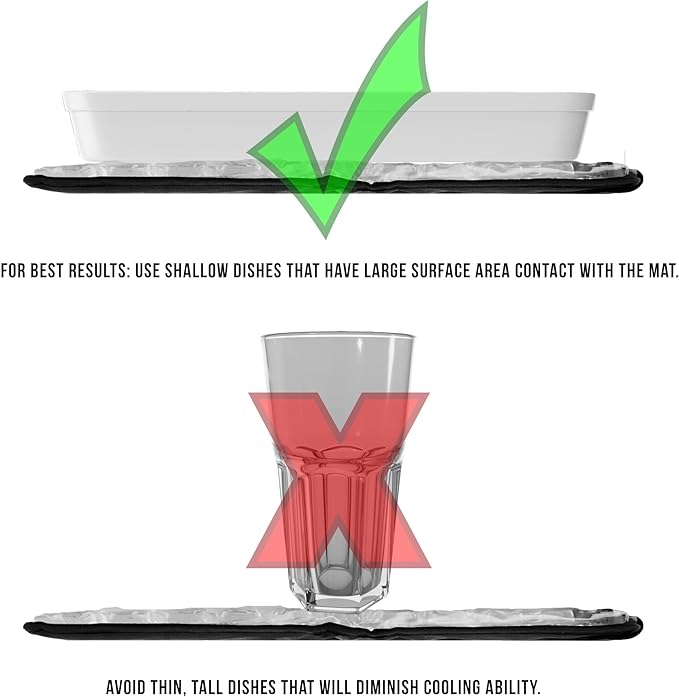 FlexiFreeze Party Mat Chiller - Food Cooling Buffet Cooler for Cold Serving Black (19" x 15")