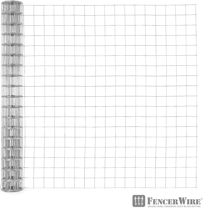 Fencer Wire Welded Wire Fence 12.5 Gauge, Galvanized Welded Fence Wire Roll, Mesh Size 4-Inch x 4-Inch, Hog Wire Fencing Cage, Multiple Use for Home Improvement & Animals Enclosure (4ft. x 100ft.)