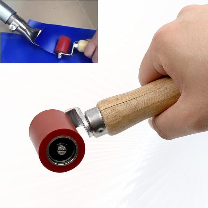 Seam Roller 40mm Silicone Seam Roller/6mm Brass Detail Penny Roller,Smoothing Combo Seam Roller Tool for PVC/TPO/EPDM Single Ply Roofing Tools and Tape Hot Air Tools(2 Pcs)