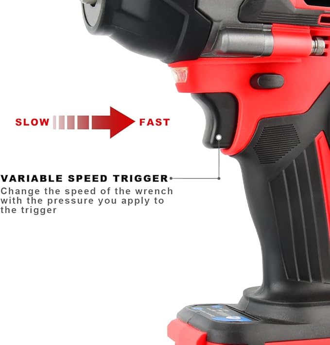 Cordless Impact Wrench Kit 1/2 inch,Electric Powerful Brushless Motor 20V Max Rechargeable Lithium-Ion Battery with Charger 6pcs Sockets Cordless Wrench Kit