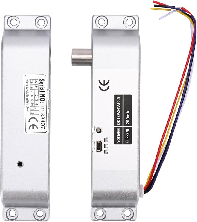 Electric Drop Bolt Lock with 4 Remote Controls Fail Secure Door Access Control Kit with Power Supply and Exit Button Easy DIY Install for Home/Office Security