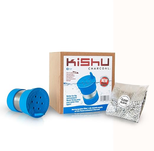 KISHU CHARCOAL RE-USEABLE Filter for The 'BRITA'. Never Throw Away Another Brita Filter! Includes a 6-Month Supply of The Finest Filtration Material. 400 Million Britas are Thrown Away Every Year.
