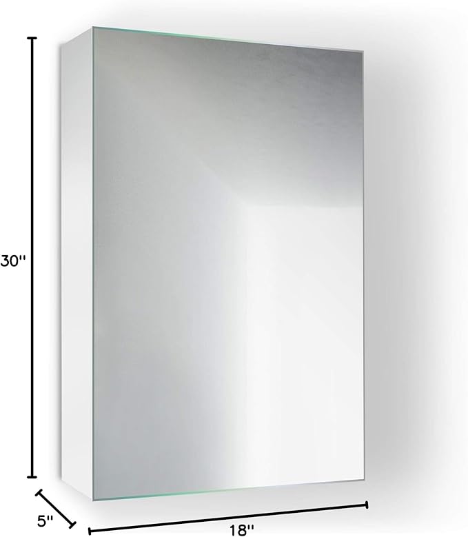 Krugg Medicine Cabinet | Recess or Surface Mount | Blum Hinge 170 Degree Soft Close | (18" x30)