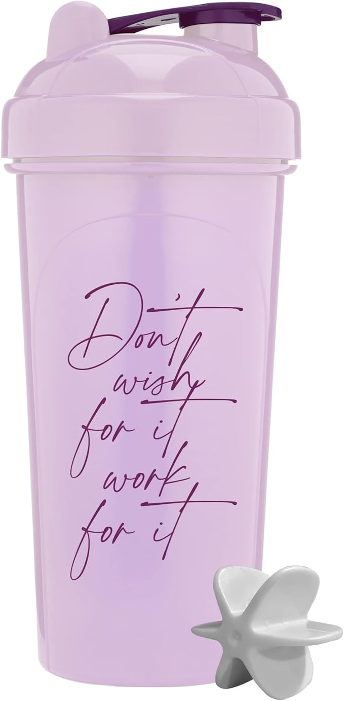 [2 Pack] 28oz Shaker Bottle with Motivational Quotes (Rose &Lavender) | Protein Shaker Bottle with Mixer Agitators | Blender Shaker Bottle for Protein Mixes Pack is BPA Free and Dishwasher Safe