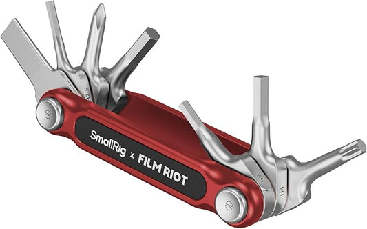 SmallRig x FILM RIOT 7-in-1 Folding Tool Set with Screwdrivers and Hex Key Wrenches, Multiple Angle Positioning, Portable and Compact Design (Red) - 4811