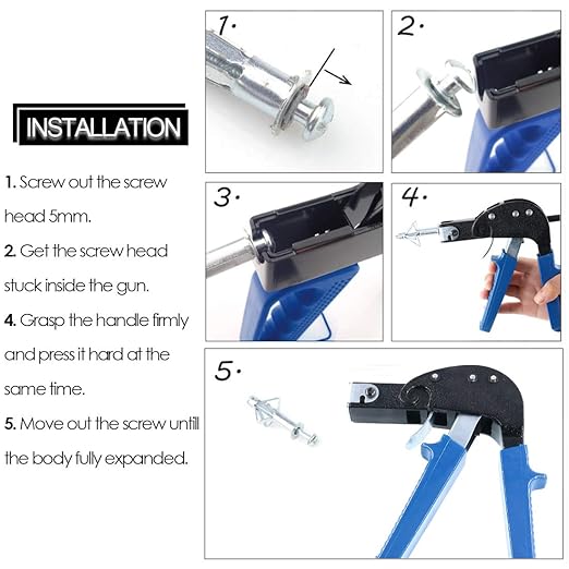 Glarks 30Pcs 5x65MM Heavy Duty Zinc Plated Steel Molly Bolt Hollow Drive Wall Anchor Screws Set for Drywall, Plaster and Tile (M5x65)