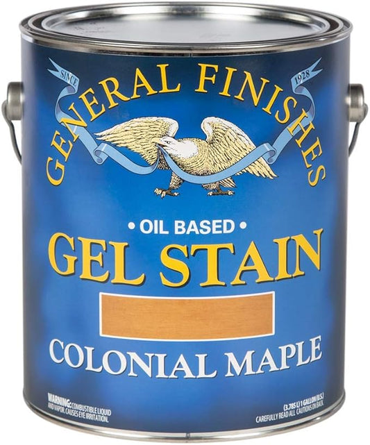 General Finishes Oil Base Gel Stain, 1 Gallon, Colonial Maple