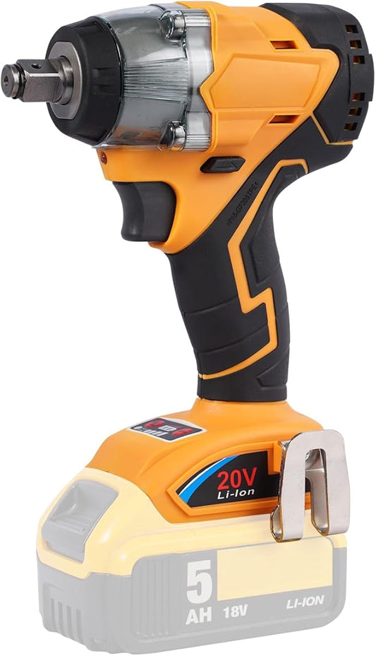 FSYAO 20V 1/2 inch cordless impact wrench-brushless, 350 ft-lbs maximum torque, 4-speed adjustment, automatic start and stop.(Host only/Without battery).