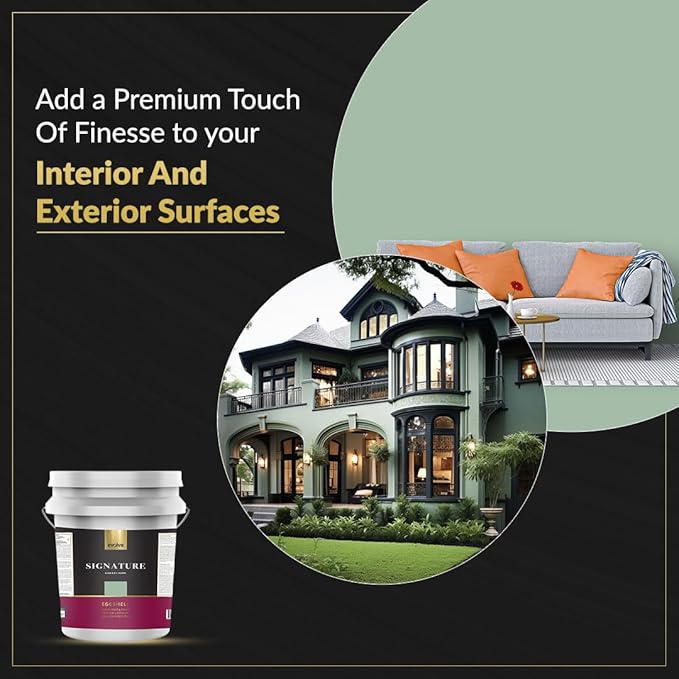 EVOLVE Signature Paint & Primer: Luxury Paint & Primer for Indoor & Outdoor Surfaces, Minimal Odor, Eggshell Sheen (Sage Green, 5 Gallon)