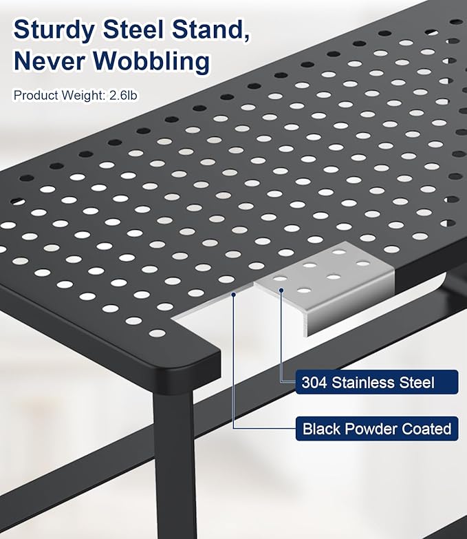 Water Filter Dispenser Stand with Drip Tray - 7.7''W x 14.6''D x 6.7''H, Metal Stand Designed For Brita Water Filter, Compatible with ZeroWater, PUR, Waterdrop etc.