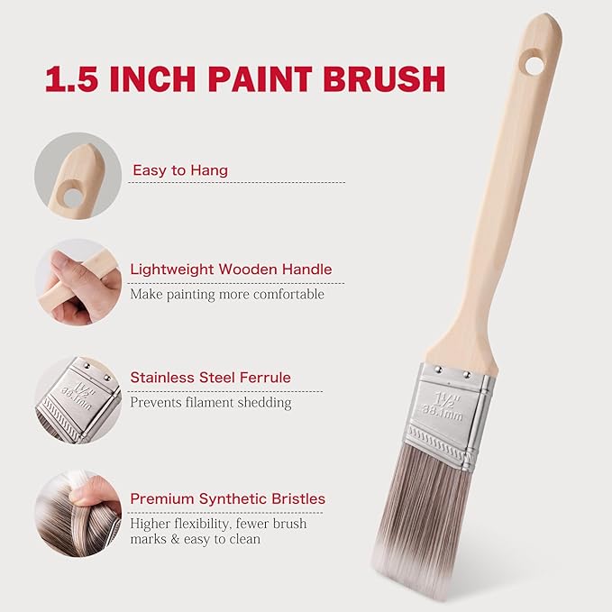 Mister Rui Paint Roller Kit-13 Piece, 4-Inch Microfiber Paint Rollers with Ergonomic Handle, Small Roller Paint Brush, Paint Tray with 3 Liners, Perfect for House Painting, Trim, and Touch-Ups