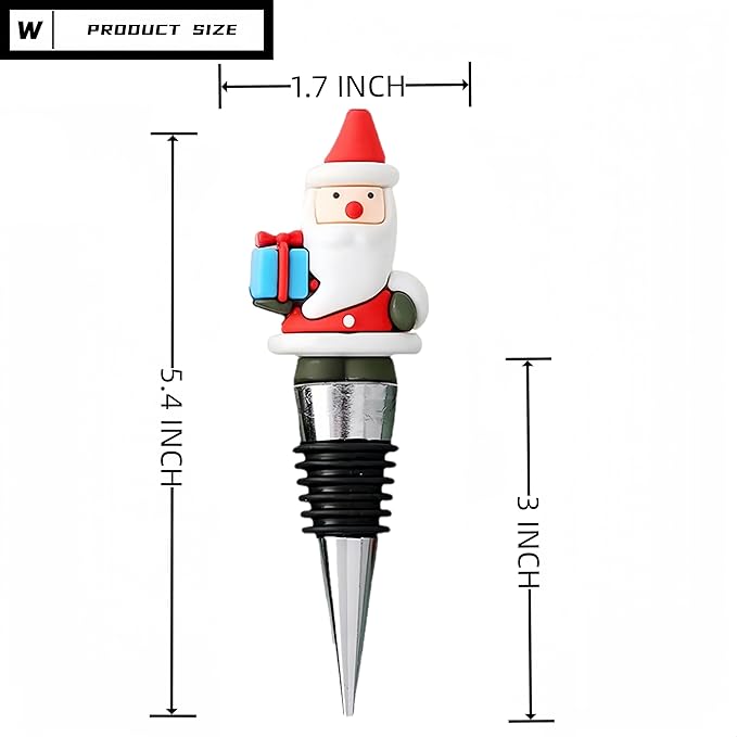 Xmas Decorative Wine Stopper,Cool Wine Bottle Stoppers for Glass Bottles,Crystal Bottle Stopper Fits Standard Bottles,Fancy Decors Wine Tools (Xmas1)
