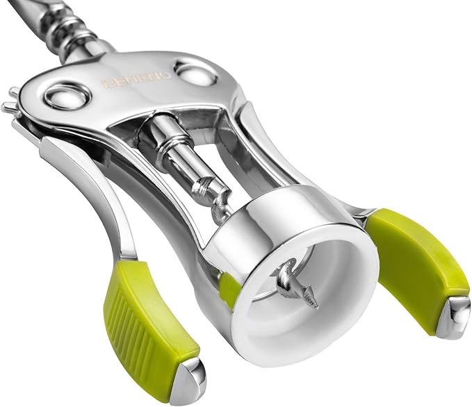 Wine Opener, Zinc Alloy Premium Wing Corkscrew Wine Bottle Opener with Multifunctional Bottles Opener, Sharp Corkscrew with Ergonomic Non-slip Wing Handle, Upgrade Green