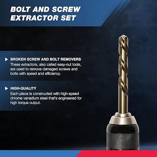 NEIKO 04202A Master Screw Extractor | 55 Pieces Broken Bolt Remover | Multi Spline, Extractor Pins, Spiral and Nut Extractors | 5/64” to 1/2" | Stripped Screws, Studs, Fittings and Lugs Extraction