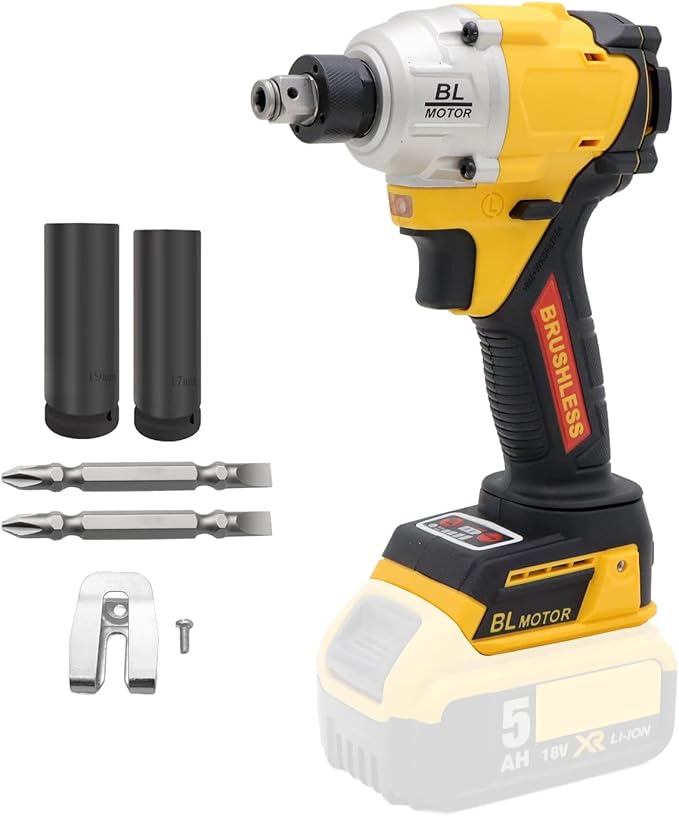 FSYAO 1/2 350Nm dual-purpose cordless impact wrench, 1/4 impact driver, brushless wrench driver. (body only, no battery included)