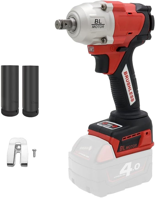 FSYAO 1/2 500Nm Cordless Impact Wrench, Brushless Wrench. (Body only, no battery included)
