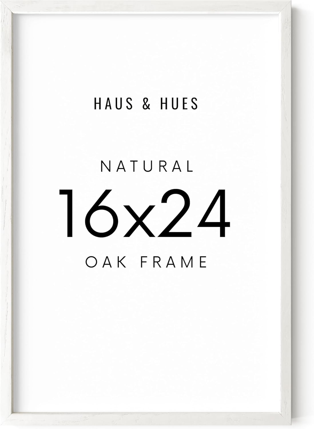 HAUS AND HUES 16x24 Frame - Set of 1 16 x 24 Poster Frame, 16x24 Picture Frame Light Wood, 16x24 Picture Frame, 16x24 Frame Wood, 16 by 24 Inch Picture Frame, 16x24 Photo Frame (White Oak Frame)