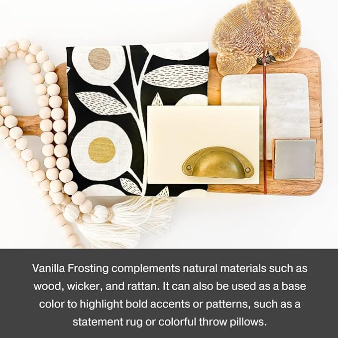 Country Chic All-in-One Chalk Paint for Furniture, Cabinets, Home Decor, Eco-Friendly, Matte Finish, Built-In Primer & Top Coat for Wood, Metal - Vanilla Frosting (Off White) - Pint 16 oz (475 ml)