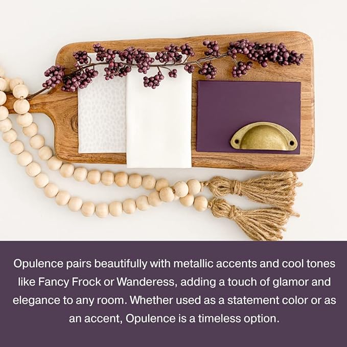 Country Chic All-in-One Chalk Paint for Furniture, Cabinets, Home Decor, Eco-Friendly, Matte Finish, Built-In Primer & Top Coat for Wood, Metal - Opulence (Purple) - 8 oz (237 ml)