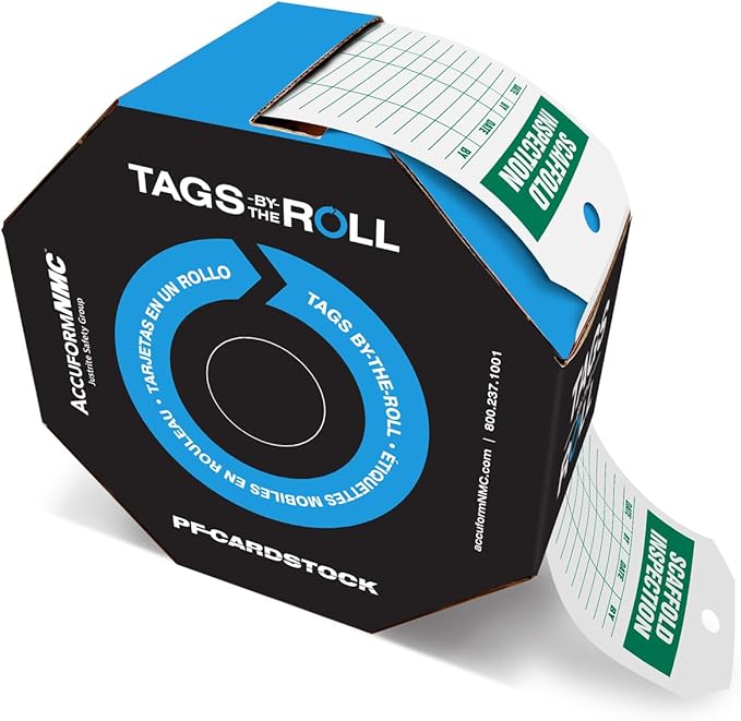 100 Tags by-The-Roll, Scaffolding Inspection Tags, US Made OSHA Compliant Scaffold Tags, Waterproof PF-Cardstock, Resists Tears, 6.25""x3"", TAR705, Yellow