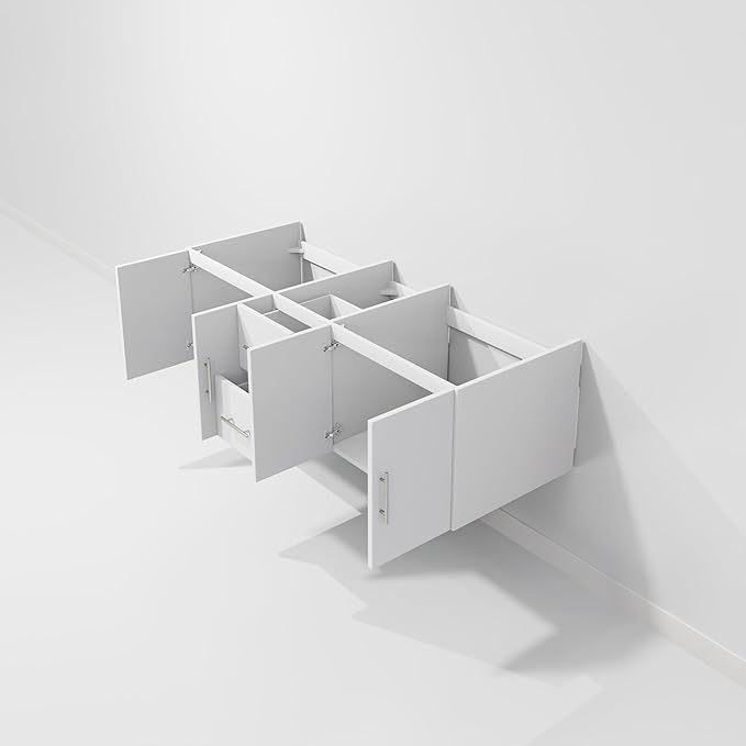 Sonoma 60 in. W X 22 in. D Glossy White Double Bath Vanity Cabinet Without Countertop