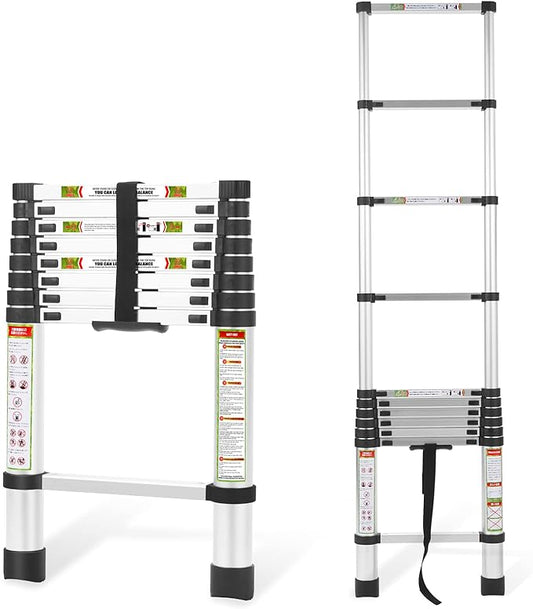 RIKADE Telescoping Ladder, Collapsible Extension Ladder, 330lbs Max Capacity (2.6m)