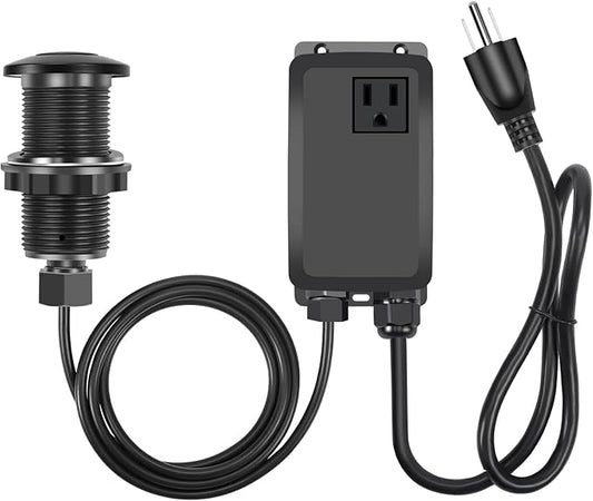 Garbage Disposal Air Switch Kit, Garbage Disposal Button, Sink Top Waste Disposer On/Off Switch, Matte Black (Stainless Steel Cover), UL Listed Air Switch Compatible with All Garbage Disposals