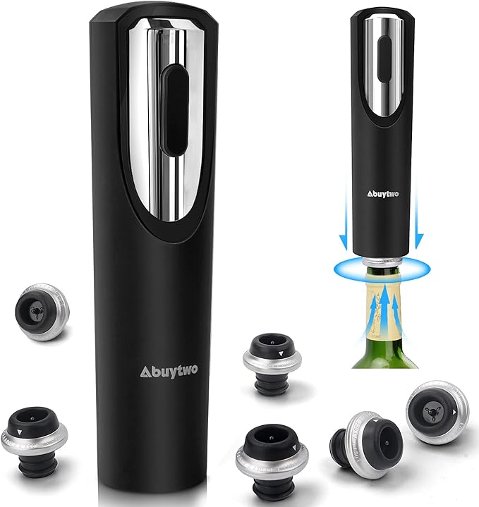 Wine Stoppers Vacuum, Abuytwo Wine Keeper Automatic Vacuum Wine Saver Pump with 6X Vacuum Wine Preserver Bottle Wine Air Stopper Beverage Sealer Set Reusable Air Remover Keep Wine Fresh