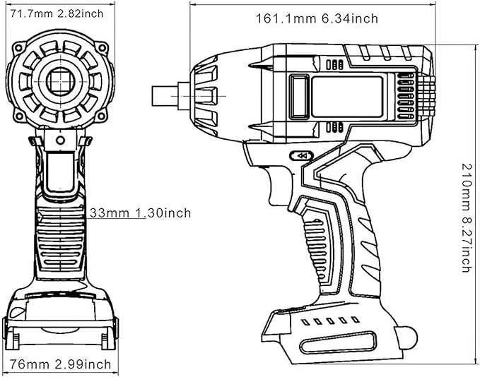 1/2 inch Cordless Impact Wrench for Makita 18V Battery, True 479 Ft-lbs (650N. m) Brushless High Torque Impact Gun for Car Home