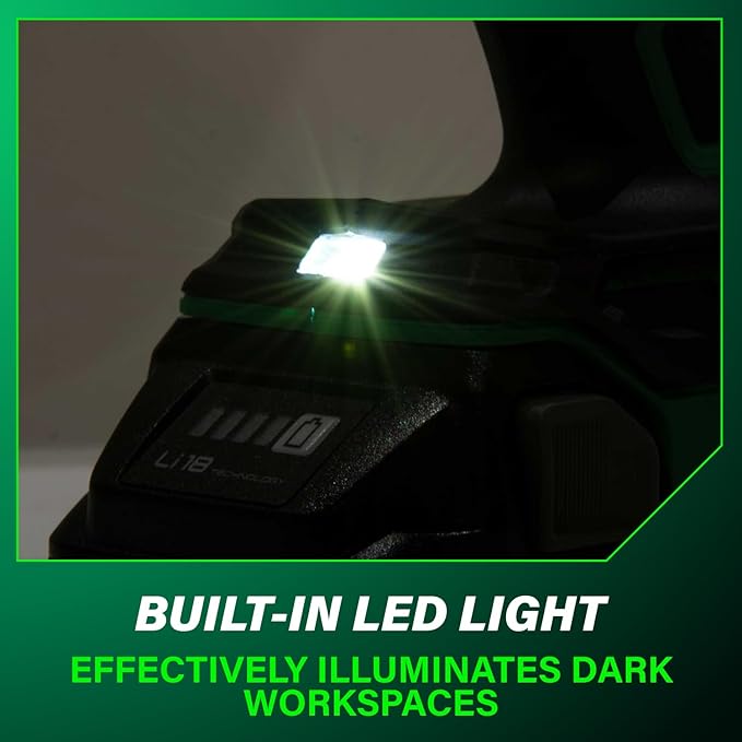 Metabo HPT 18V MultiVolt 1/2" Cordless Brushless Driver Drill Kit, High Power Drill Set with Bag, 2 Lithium-Ion Metabo Batteries and Charger, Compact Lightweight Power Driver, DS18DEX