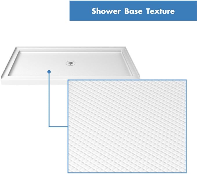 DreamLine SlimLine 32 in. D x 60 in. W x 2 3/4 in. H Center Drain Single Threshold Shower Base in White, DLT-1132600