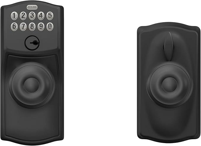 SCHLAGE FE595 CAM 622 GEO Keypad Entry with Flex Electronic Lock, Matte Black