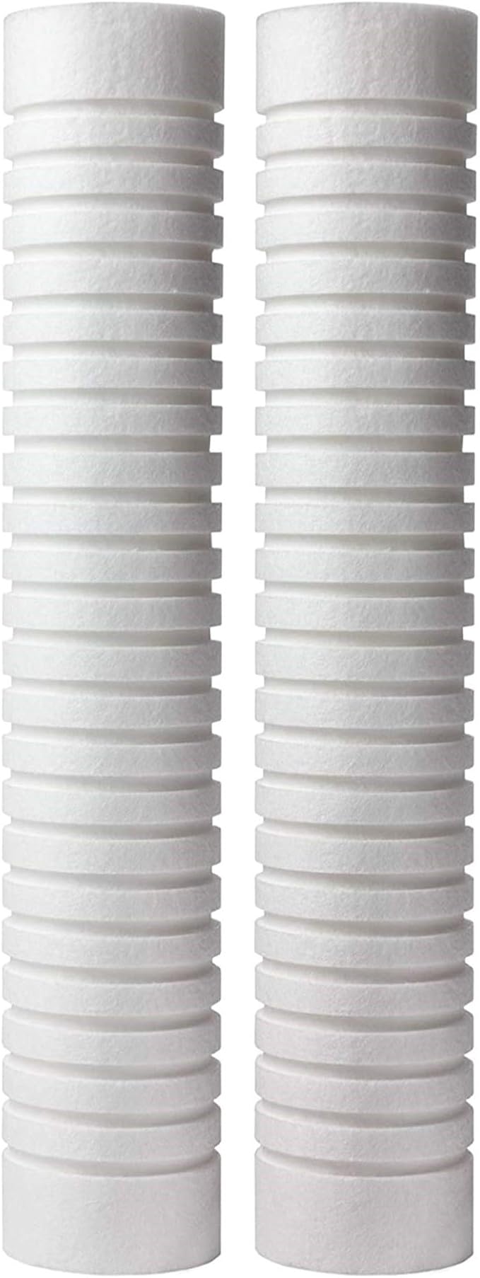 CFS – Grooved Water Filter Cartridges Compatible with The Heater Treater 20" Cartridge Models – Removes Bad Taste and Odor – Whole House Hot Water Systems – 5 Micron (2 Pack)