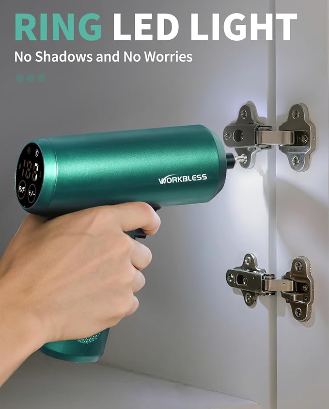 Cordless Screwdriver, 3.7V Electric Screwdriver with LCD Touchscreen Display, 8 Torque Settings, Includes 15Pcs Bits with Carry Bag, USB Cable, Tool Kit for Home DIY Projects