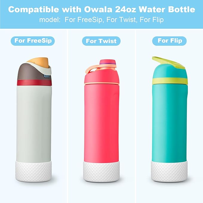 Silicone Boot for Owala Water Bottle 24 oz 32 oz 40 oz, Anti-Slip Protective Sleeve for FreeSip/Twist/Flip Stainless Steel Water Bottles Accessories