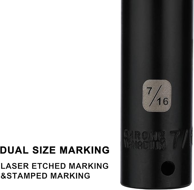 Mayouko 55PCS 1/4 Inch Drive Master Impact Socket Set, Metric/SAE, Deep/Shallow, 6 Point, CR-V, 5/32 Inch - 9/16 Inch, 4mm - 15mm, With Extensions,Adapters,Universal Joint